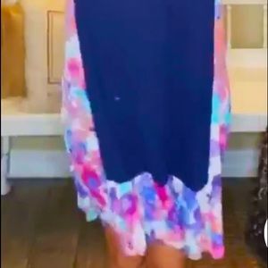 Blue with floral dress